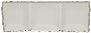 "Certified International Regency Silver 3 Section Tray 15"" X 5.5"" - 15"" x 5.5"" x 1.75"""