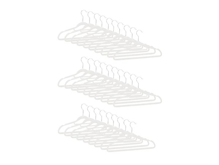 Kleiderbügel Samt 30er-Set Weiss-Silber