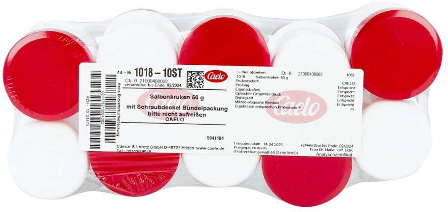 Salbenkruke Weiß 50 G M.schraubdeckel Rot