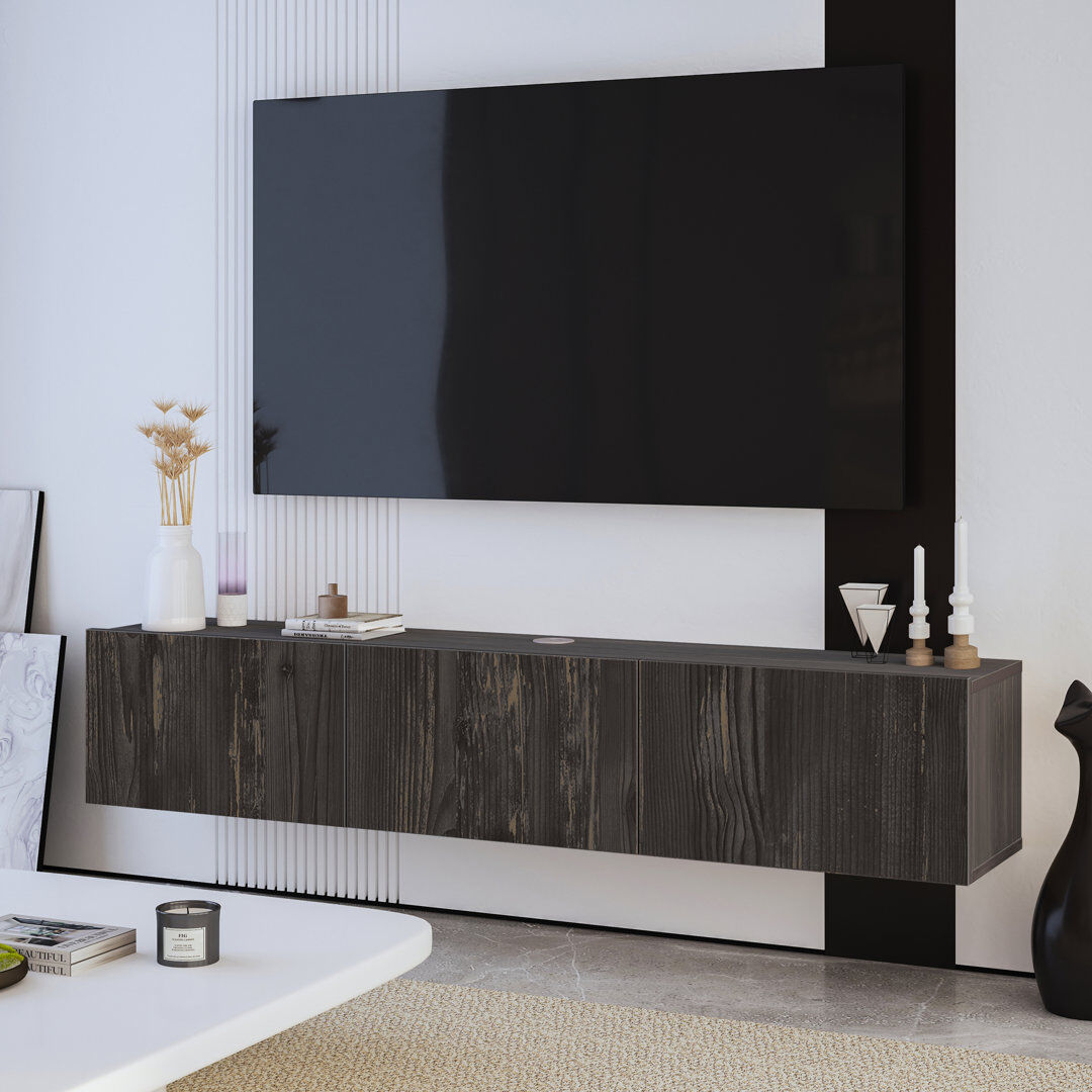 Brayden Studio Beverlie TV Stand for TVs up to 78" Black 78"