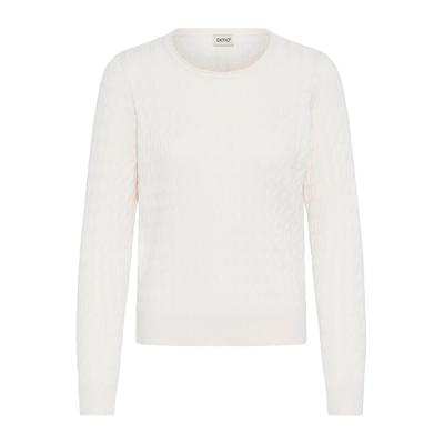 Rollkragenpullover OXMO "Rollkragenpullover OXSisse", Damen, Gr. XL, weiß (cloud dancer), Obermaterial: 70% Viskose CV. 30% Nylon NY., Pullover Rollkragenpullover
