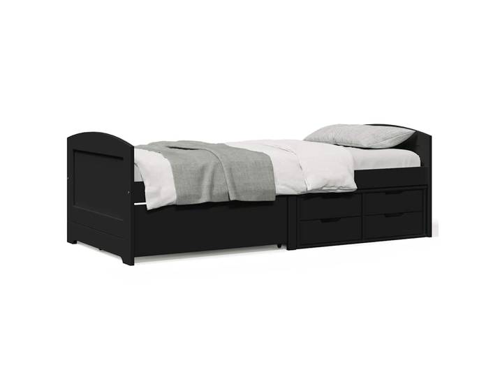 vidaXL Tagesbett mit 5 Schubladen ohne Matratze IRUN Schwarz 90x200cm