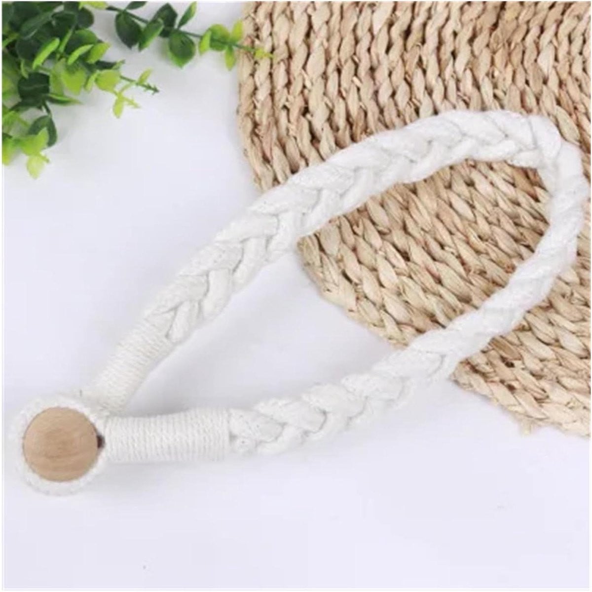Set van 2 witte magnetische gordijnclips voor raambekleding