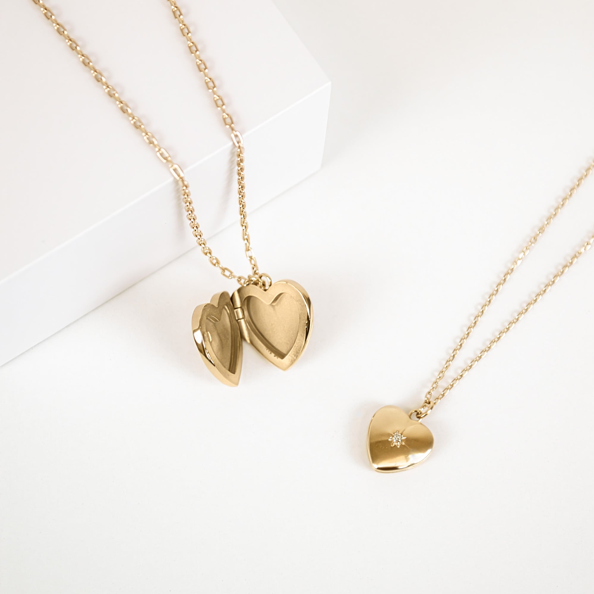 Kette mit Anhänger TAMARIS "Schmuck Geschenk Edelstahl Halskette Herz Medaillon zum öffnen", gold (gelbgoldfarben), Halsketten, Damen, Edelstahl, L: 50