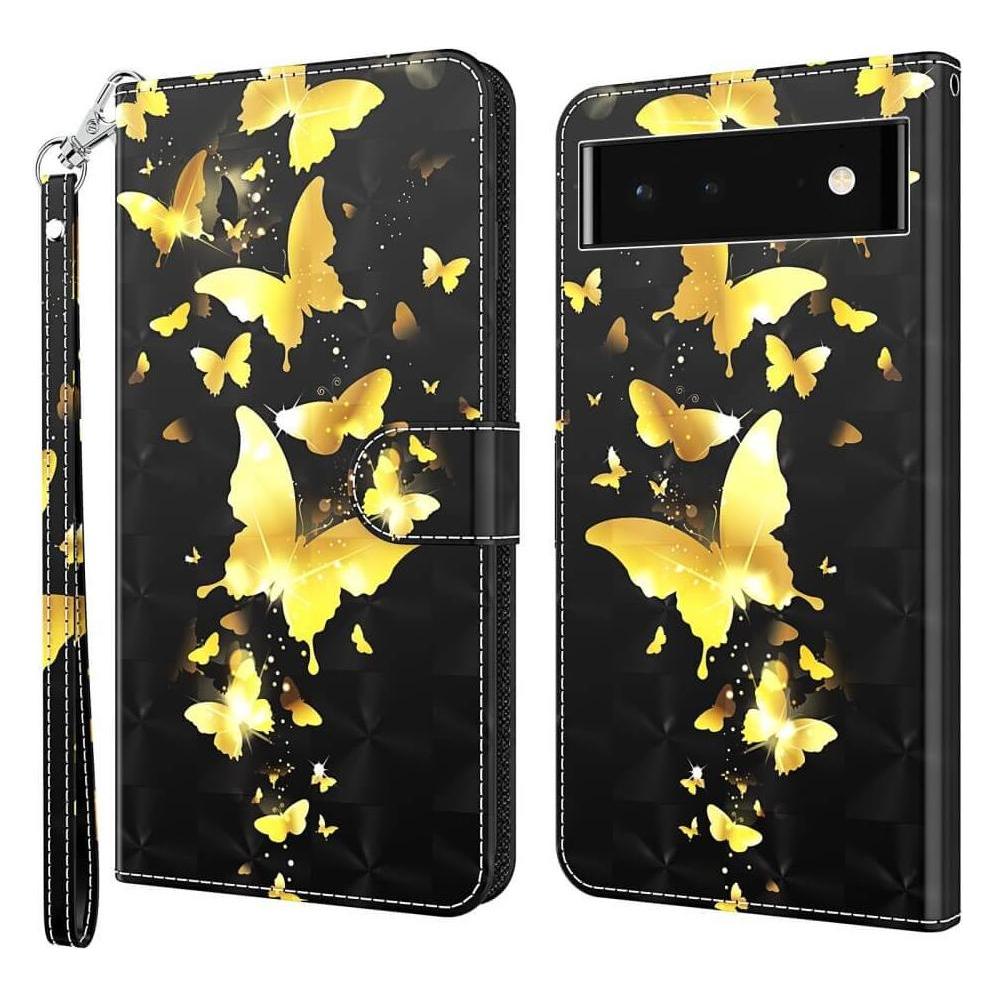 Cover-Discount Google Pixel 7 Pro - Etui Glanz Effekt Schmetterling gold (Google Pixel 7 Pro) (102301984A)