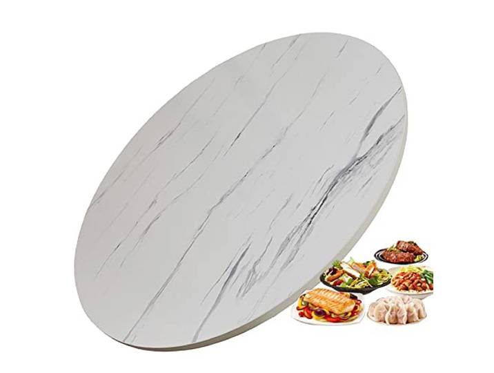 Tischplatte Drehscheibe Servierteller Aus Holz, Für Großer Esstisch, 50cm 80cm 100cm Runde Lazy Susan Drehteller, 360° Drehbare Tablett, Einfach Zu Säubern, Für Küchen Drehtablett ( Color : White-B ,