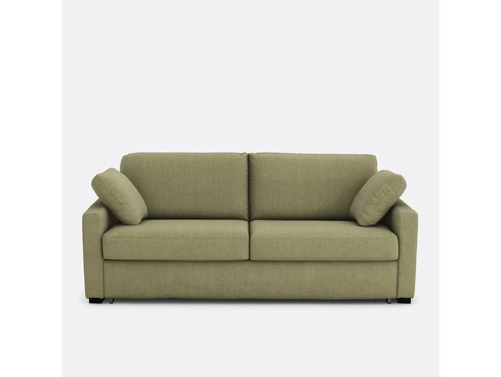LA REDOUTE Canapé-lit coton/lin, mousse premium HR, Timor 3 Places Vert Kaki, Made in France
