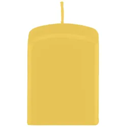 Kopschitz Kerzen Quader Kerzen, Block Kerzen, quadratische Kerzen Mustard Senf 8 x Ø 6/6 cm, 16 Stück