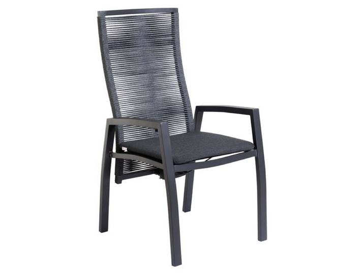 Interliving 7011 Gartensessel verstellbar Aluminium mit Sitzkissen Dunkelgrau