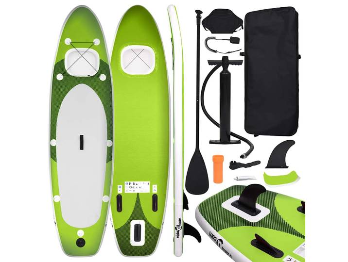 vidaXL SUP-Board-Set Aufblasbar Grün 360x81x10 cm