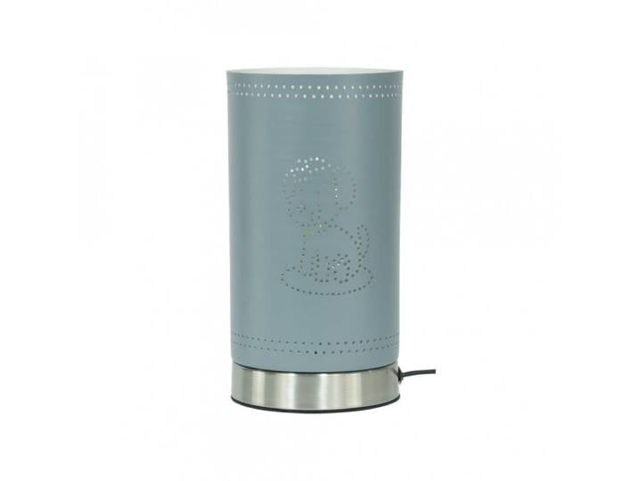 Lampe tactile motif chien en métal perforé