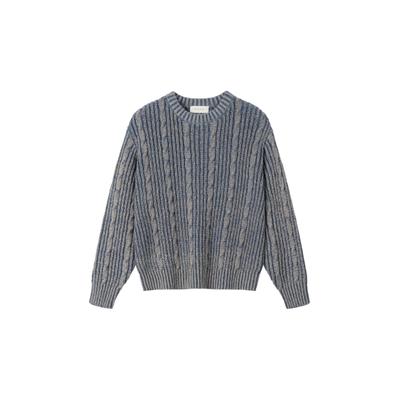 Sweater ANOTHER COTTON LAB "Another Cotton Lab Another Cozy Sweater", Damen, Gr. S, blau (light blau denim), 100% Polyester, Rundhals, Sweatshirts Sweater