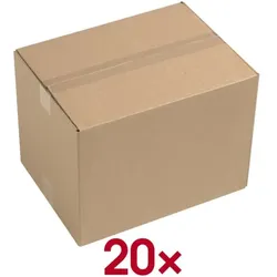 Quali Well Versandkartons 23/30,5/23 cm bis 20 kg - 20 Stück braun, 23.5x23.5x31.1 cm