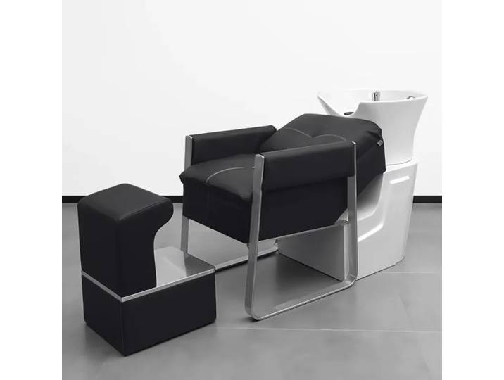 Fauteuil de lavage ergonomique et moderne, fauteuil de massage, design simple et raffiné, fauteuil inclinable de luxe nordique, mobilier de salon de coiffure.