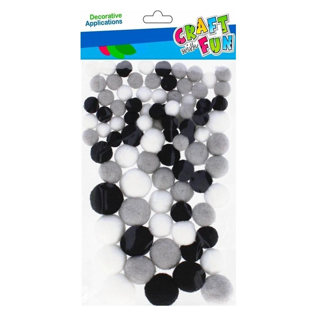 Craft with Fun Graue Pompons 90 Stk (49846714)