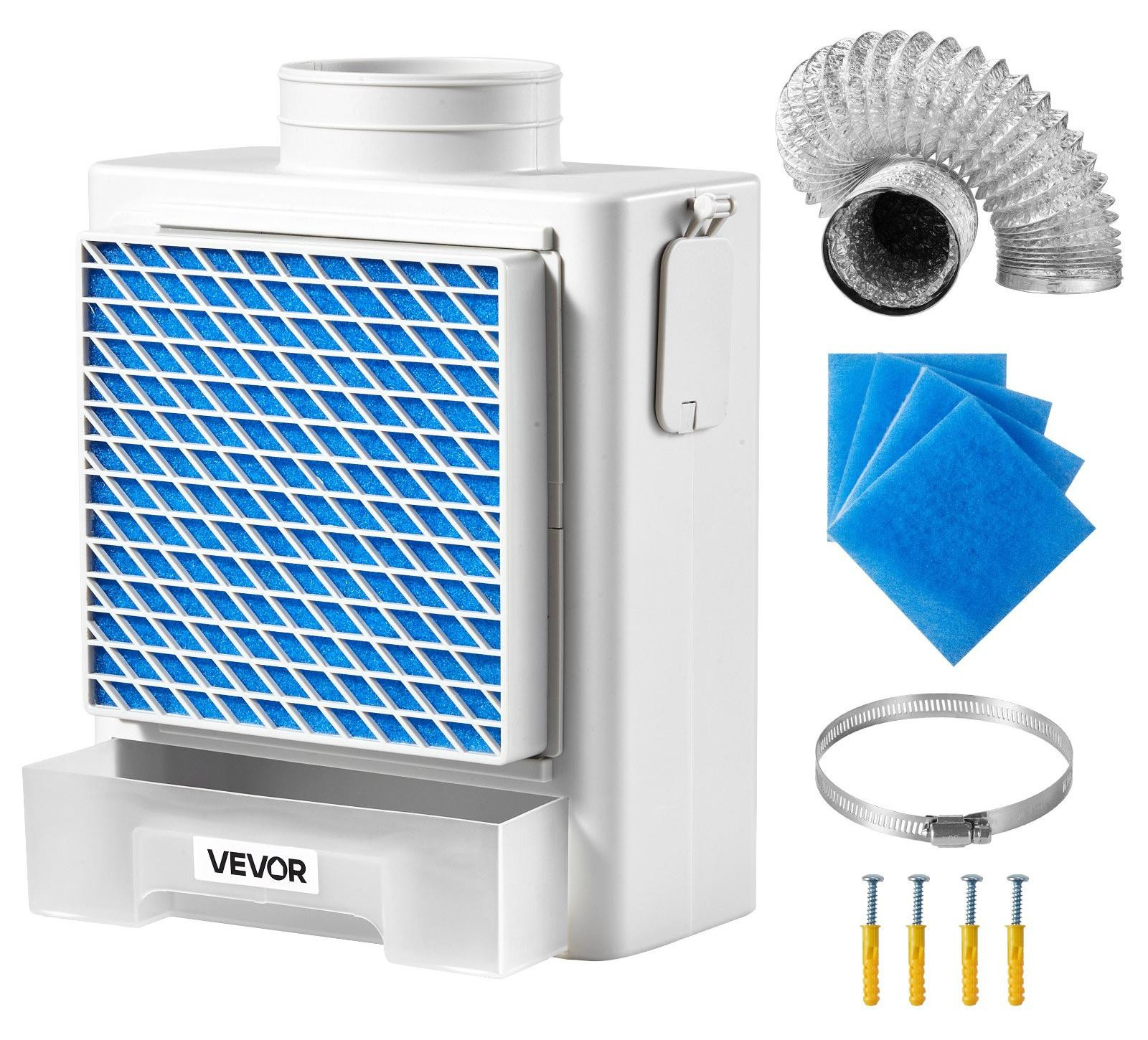 VEVOR 3-in-1 droog- en ontvochtigingsset met waterreservoir en 4 reinigingspads