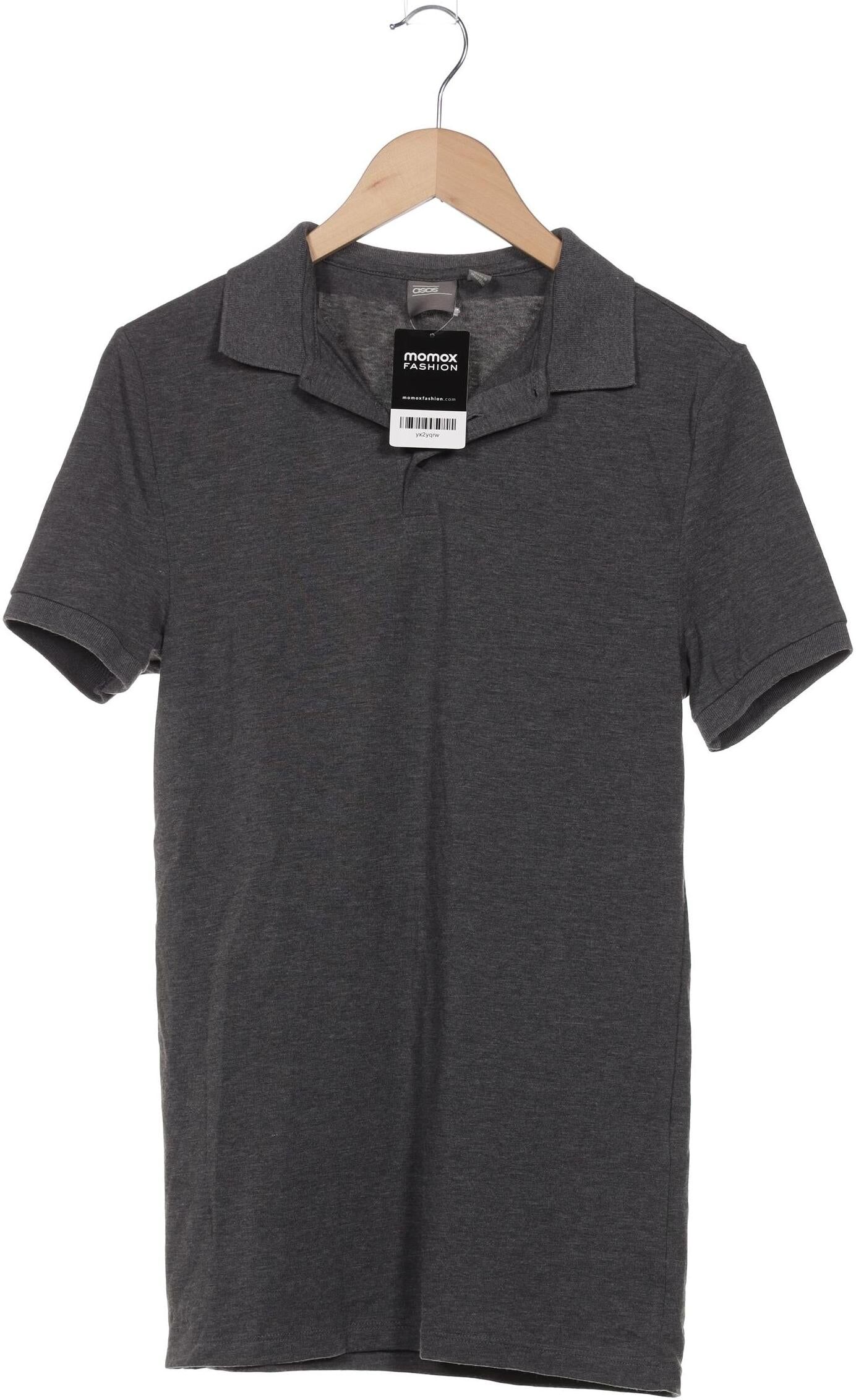 asos Herren Poloshirt, Grau, Gr. M, Baumwolle / Synthetik / Elasthan - Second Hand