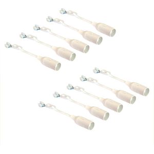 LEDmaxx Lampenfassung Renovier-Fassung E14, mit 11 cm Leitung, weiß, 10 Stück