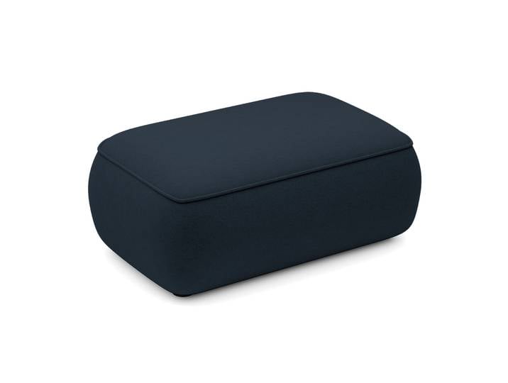 Ovo-Pouf in Granatblau, Samtstoff aus leicht zu reinigendem