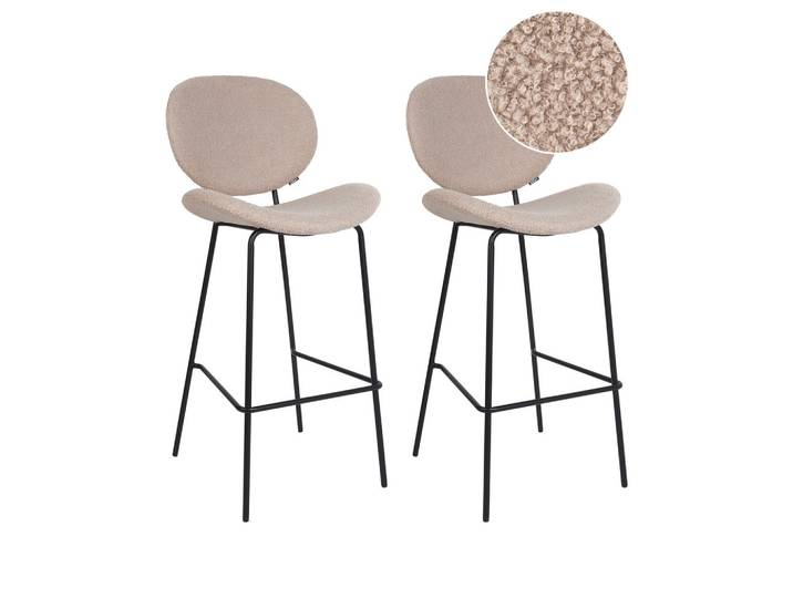 BARSTÜHLEN 2er-Set Schwarz/Hellbeige Luana