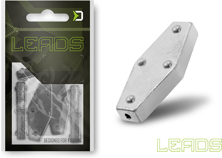 Delphin LEADS Hexagon avec trou / 5pcs 15g 15g
