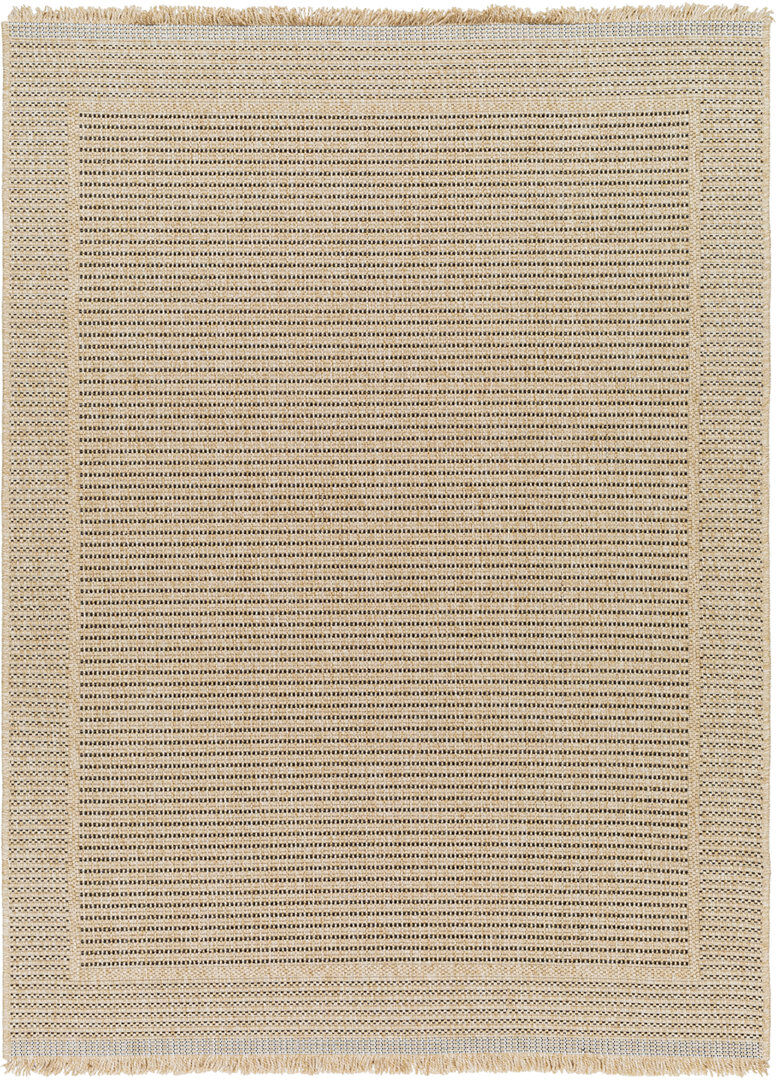 Highland Dunes Klara Boho Jute-Look Beige Area Rug Striped Rectangle 156 x 207 cm