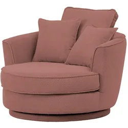 DREHSESSEL terracotta Web-Velours, XL Sessel 360° drehbar inklusive 3 x Kissen