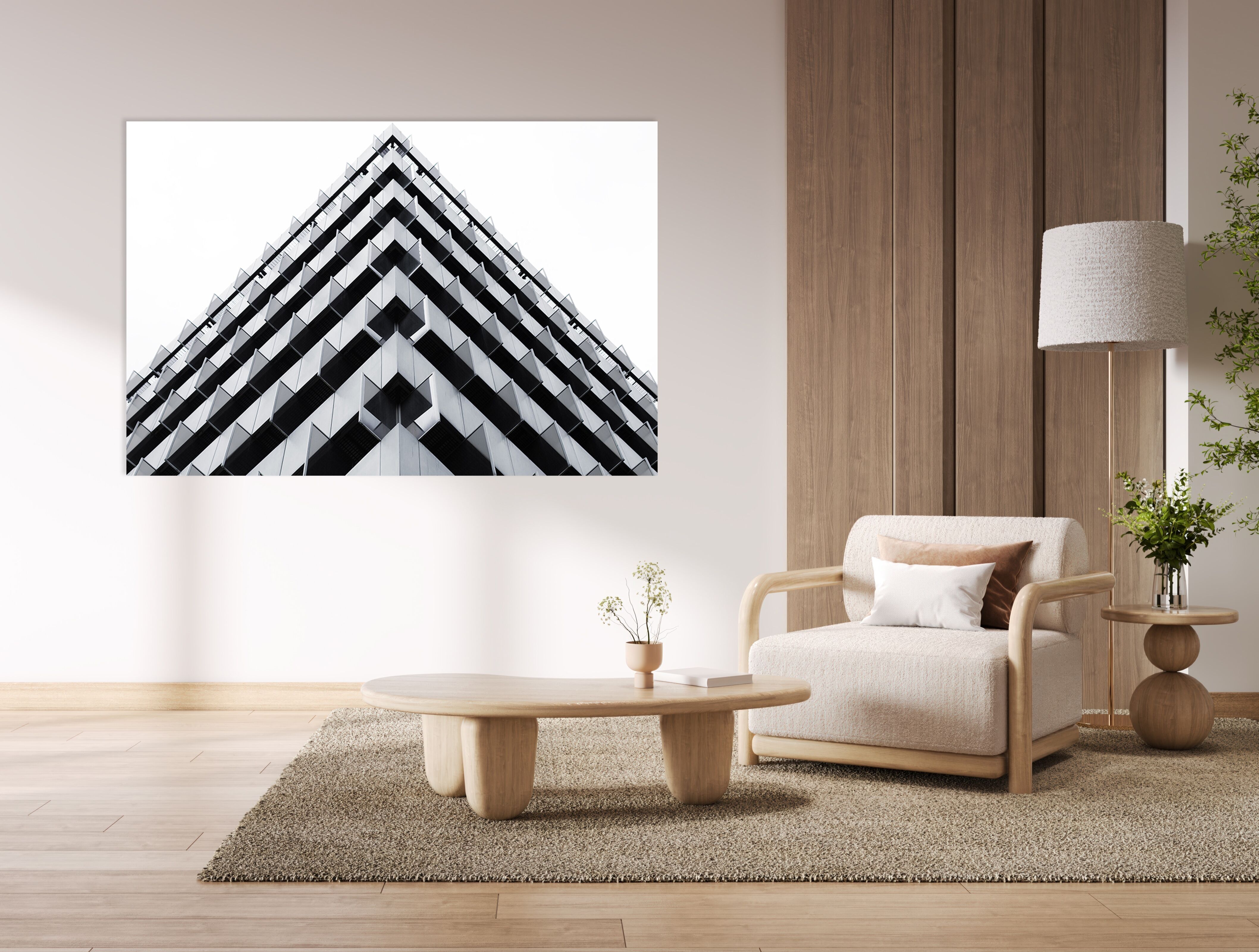 Acrylglasbild QUEENCE "Architektur 3D Illusion", schwarz-weiss (farbe bild(er): weiß,schwarz,grau), B:120cm H:80cm, Acrylglas, Bilder, Acrylglasbild, mit schwebender 3D Tiefenwirkung, dank der rahmenlosen Befestigung farbe bild(er): weiß,schwarz,grau B/H/