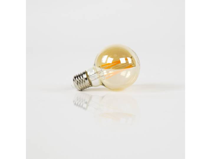Ampoule globe à filament 7 cm dimmable (E27), verre ambré [G70]