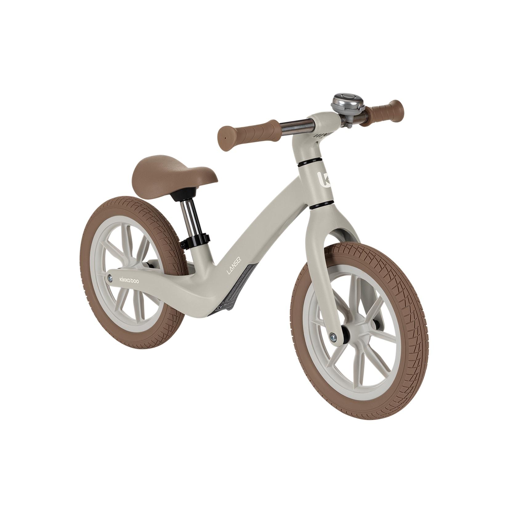 Kikkaboo Laufrad Lanser 12 Zoll, höhenverstellbar, PU-Räder, Anti-Rutsch-Griffe beige