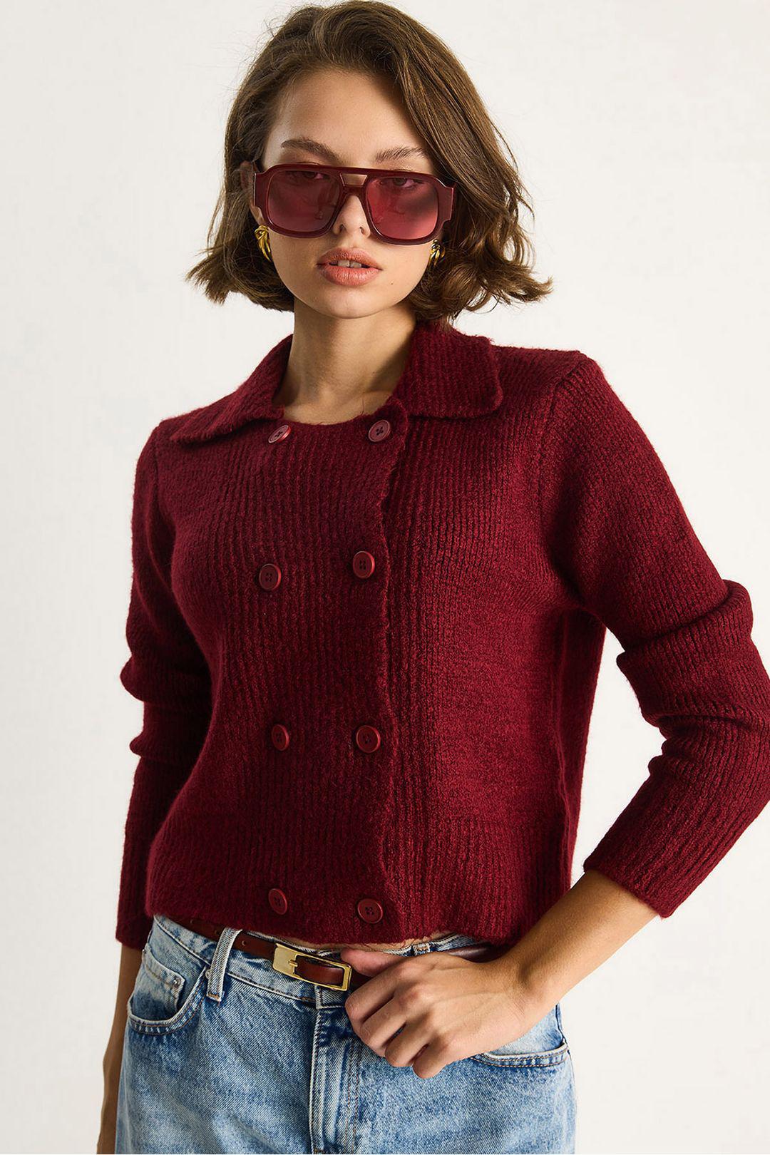 Geribbelde Brei Cardigan