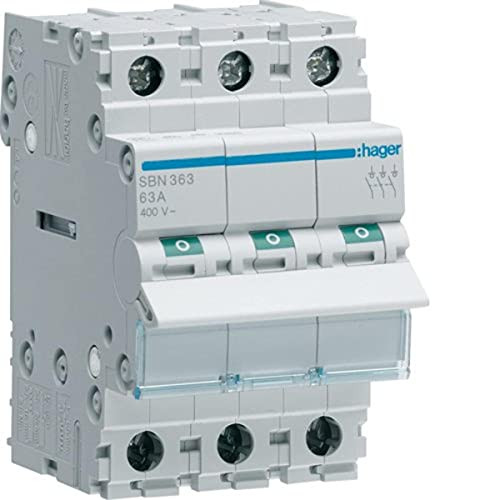 Hager Sbn363 Modulaire onderbreker, 3-polig, 63A
