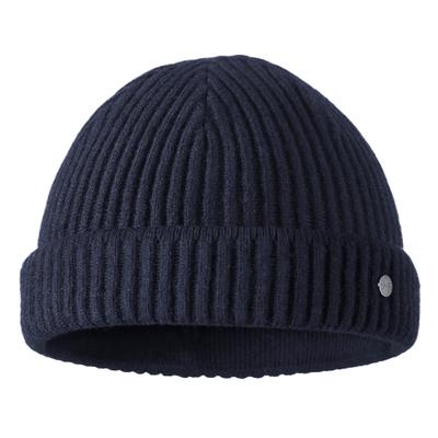 Strickmütze PEARLWOOD "MIKA", Herren, blau (nightblau), Rippstrick, Materialmix, unifarben, Mützen Strickmütze, Rippstrick, sportive Passform, Temperaturregulierend, Wollanteil