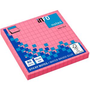 Info Haftnotizen Brilliant Sticky Notes, pink, 75 x 75mm, selbstklebend, 80 Blatt