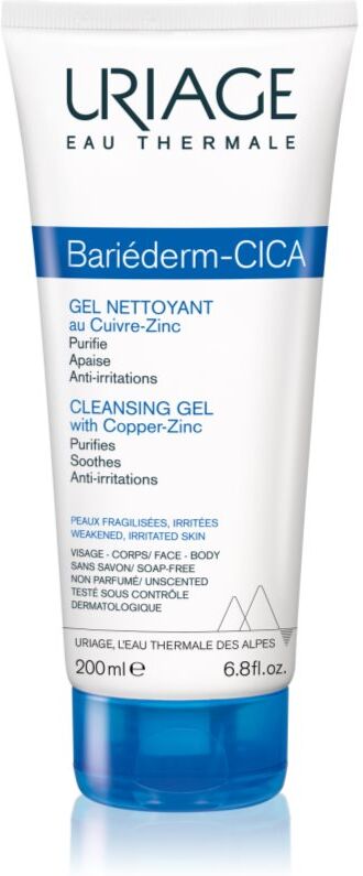 Uriage Bariederm Cica Cleansing Gel with Copper-Zinc beruhigendes Reinigungsgel für rissige Haut 200 ml