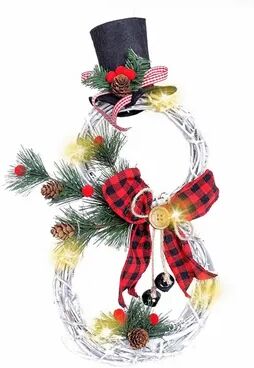 Fusion Finds Rattan Wreath Christmas Lights Pendant, Family Decoration, Christmas Tree And Window Props a1