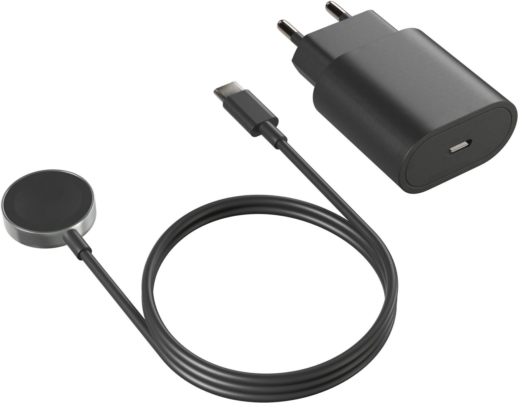 Schnell-Ladegerät (20W) & Extra Magnetisches Schnell-Ladekabel für Android Watch   schwarz - Refurbished