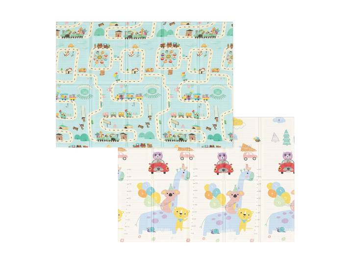 Krabbeldecke faltbar Strasse und Tiere