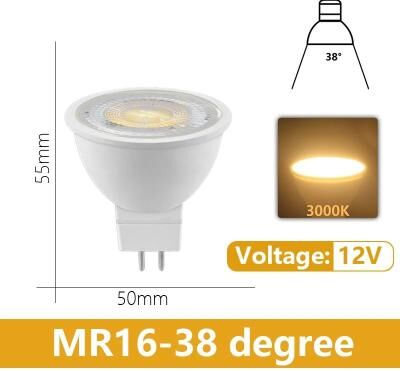 Uplift Picks 420PCS MR16 GU5.3 LED Spotlight Bulbs 12V Low Voltage 3W7W 38 Degree (3000k) 5 W 12 Pcs