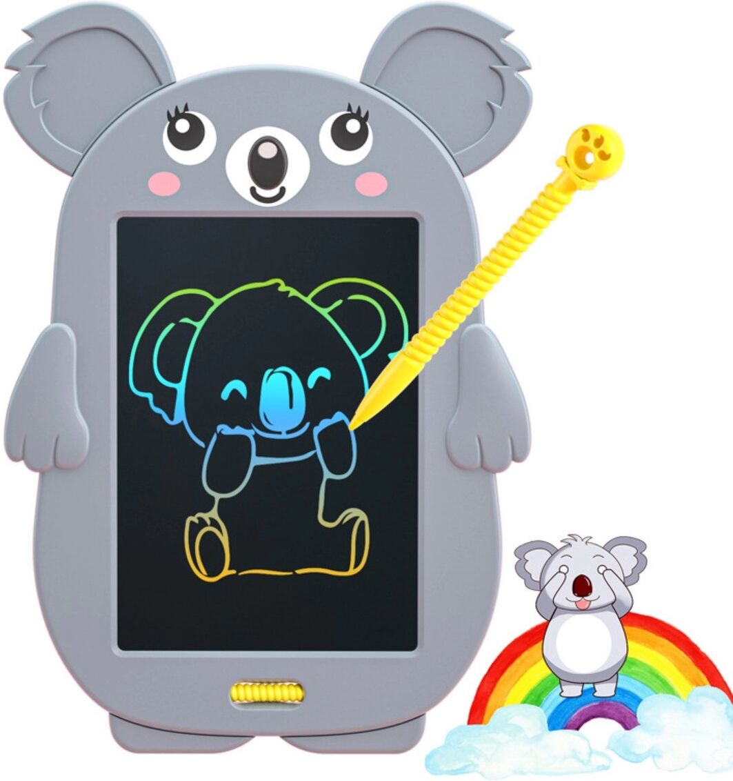 INF Cartoon LCD-Zeichentafel für Kinder — flexibles LCD-Display, Ein-Knopf-Löschen, Augenschutz, Sperrfunktion, Grau
