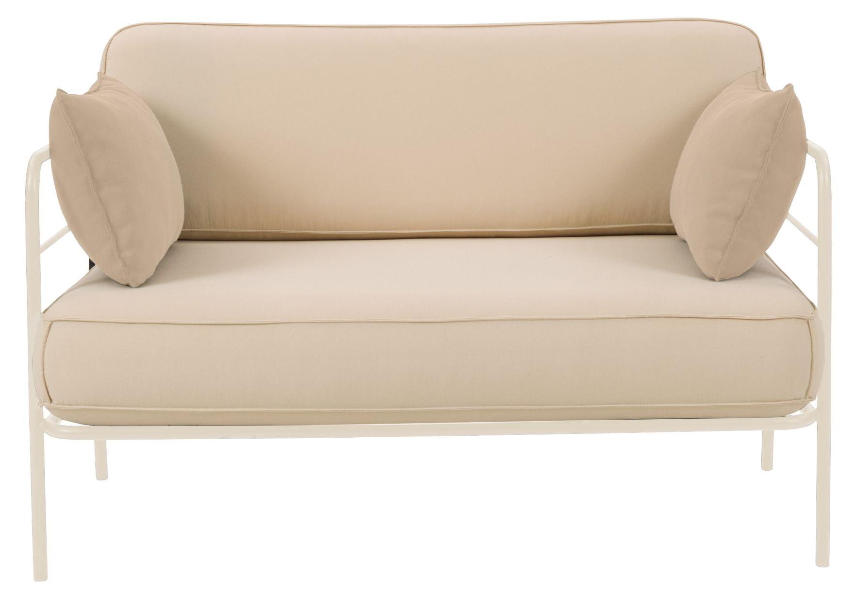 Selsey Preggel - Garten-Sofa, 116 cm, wasserabweisend, beige/cremefarbenes Gestell