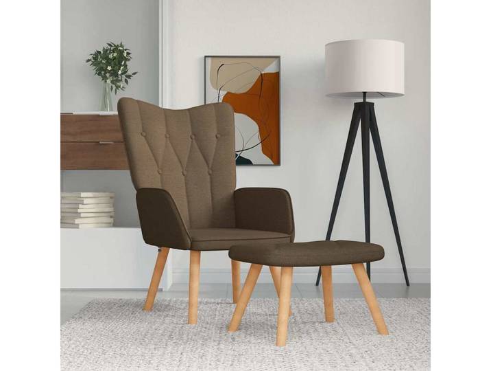 vidaXL Relaxsessel, Relaxsessel mit Hocker Braun Stoff
