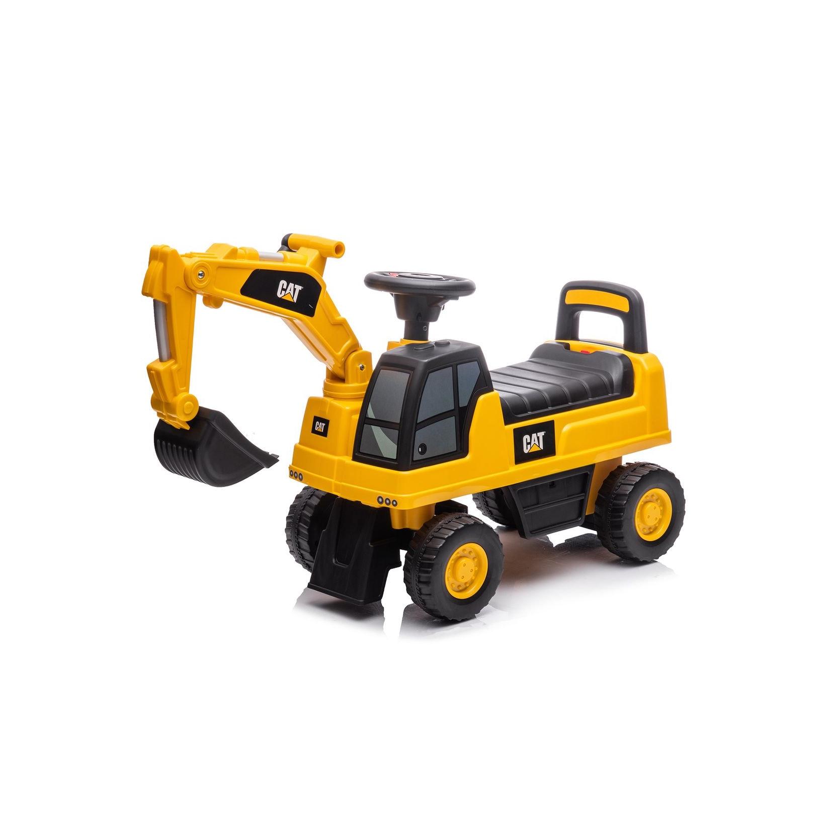 Chipolino Kinder Rutschauto CAT Excavator Bagger Schaufel Staufach ab 12 Monaten gelb