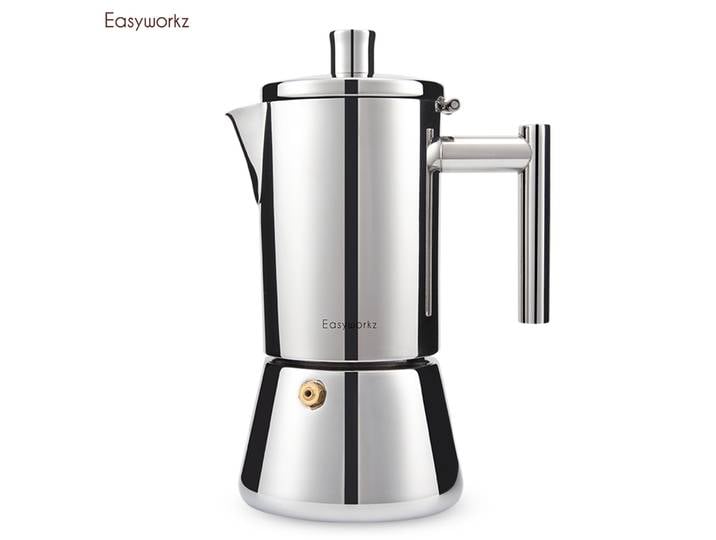 Easyworkz Diego cuisinière Machine à expresso en acier inoxydable Machine à café italienne Machine à Induction Moka Pot