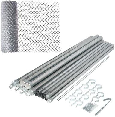 ALEKO Galvanized Steel 4 X 50 Feet Complete Kit Chain Link Fence 11.5 AWG