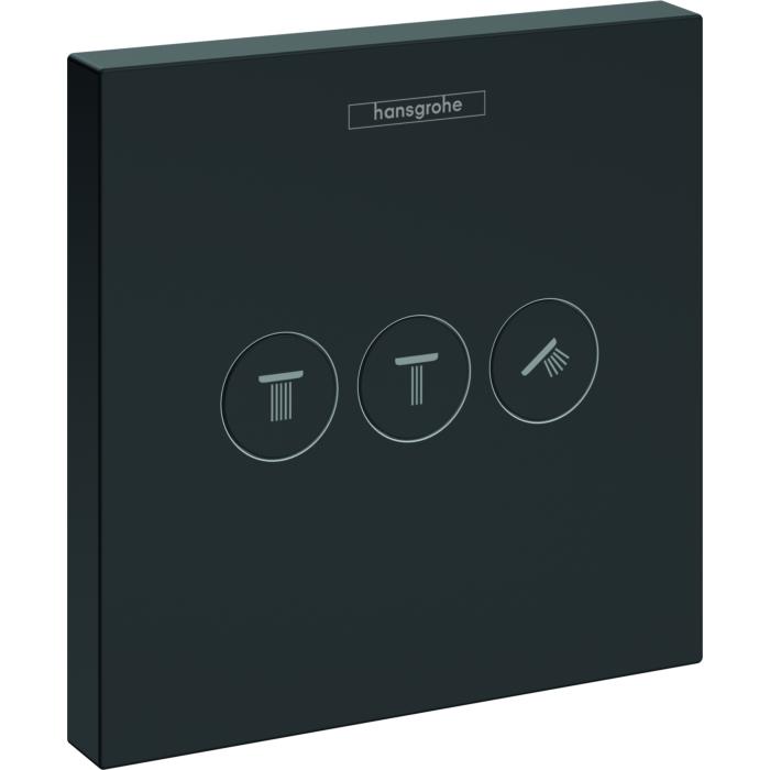 hansgrohe ShowerSelect Fertigmontageset 15764670 Unterputz-Ventil, 3 Verbraucher, mattschwarz