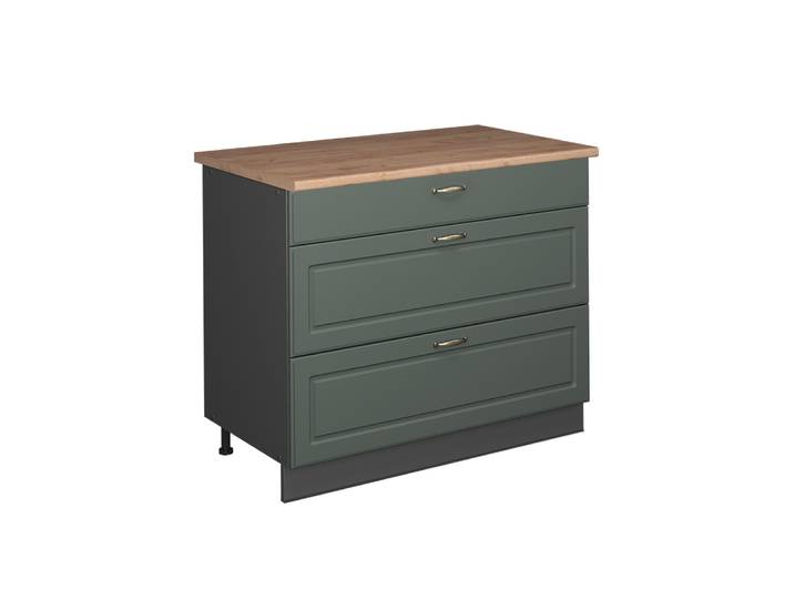 Meuble Cuisine Fame-line\, Vert Or Campagne/anthracite\, 100cm\, Pt Chêne\, Vicco