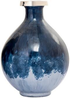 Atlas Lighting and Home Atlas Bahama Painted Blue Ombre Glass Vase