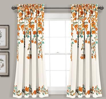 Porch & Den Elcaro Floral Room Darkening Curtain Panel Pair
