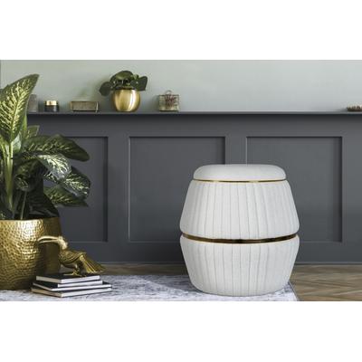 Sitzhocker KAYOOM "Hocker Doric, trendiger Look, ästhetische Farbgebung, schöne Steppung", gold (weiß, gold), B:51,5cm H:53cm T:51,5cm, Bezug: 50% Baumwolle 50% Acryl / Korpus: Pappelholz, Hocker, Sitzhocker, komfortabel, hochqualitativ,...